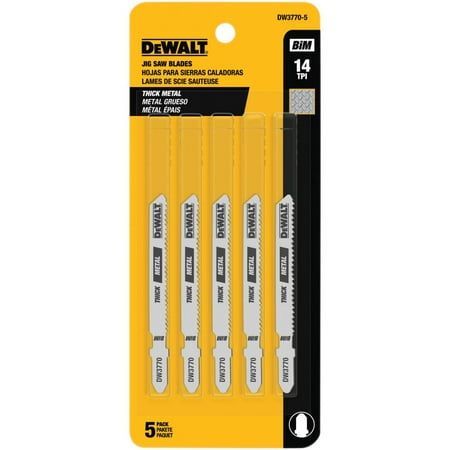 

Dewalt DW3770-5 Bi-Metal Jig Saw Blade 3in L 14 TPI