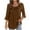 Brown_ZZ, variant on Dressy Tops for Women Dressy Casual Round Neck 3/4 Sleeve Tunic Shirts Solid Color Elegant Tunic Tops Loose Comfy Clothes Blouses(Green,XL)