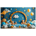 thumbnail image 2 of Blue Themed Background with Clouds Stars and Teddy Bears Banner Party Decorations Birthday Party Photography Props Baby Shower Backdrop Decors, 2 of 8
