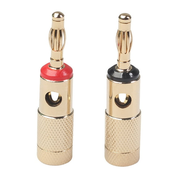 Yage 1 Pair Spiral Type Gold Plated Banana Plug Audio Connectors for Speaker Home Theater