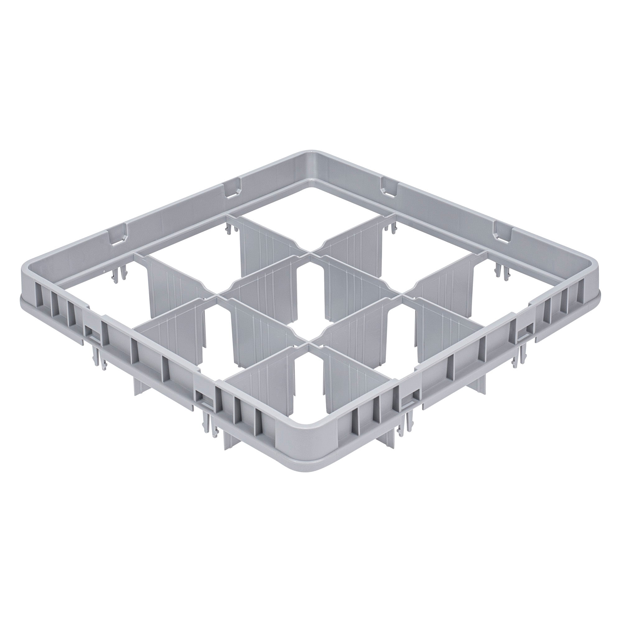 Clean Tek Professional Gray Full Drop Extender - 9 Compartments - 19 3/4" x 19 3/4" x 4 3/4" - 1 count box