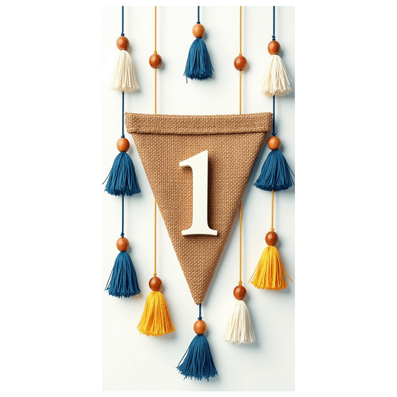 LUUFILx Number One Burlap Tassel Bunting Banner for Baby's First Birthday Party Background Decoration Backdrop Cake Smash Party Supplies Decors