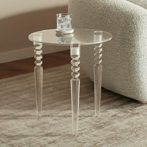 Studio 55D Emily 17 3/4" Wide Clear Acrylic Modern Tripod Side Table