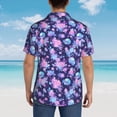 thumbnail image 4 of Sikiie White Skull Flower Print Men's Hawaiian Shirt, Summer Beach Button Pocket Short Sleeve T-Shirt,Medium, 4 of 7