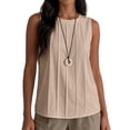 thumbnail image 5 of Noric Womens Summer Pleated Tank Tops 2026 Loose Camisole Casual Tops Lightweight Breathable Sleeveless Blouse Casual Work, 5 of 7