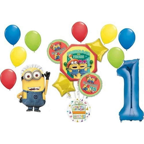 Anagram Despicable Me Minions 1st Birthday Party Balloon Bouquet Decorations