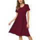 thumbnail image 1 of Vestido de manga corta casual de verano para mujer Vestido de cintura imperio con bolsillos Zhivalor WRMH-979-2, 1 of 5
