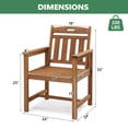 thumbnail image 6 of Ktaxon Fir Wood Dining Chair Accent Dining Chair with Vertical Slat Back Indoor Seating Brown, 6 of 9