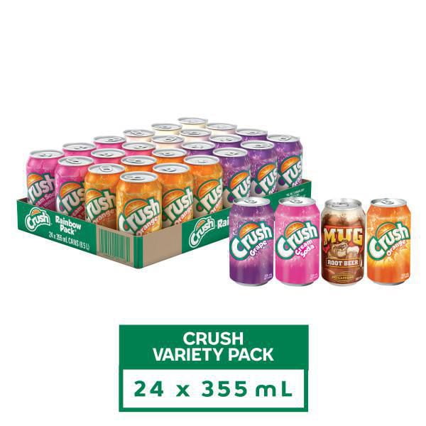 Crush assortiment de saveurs, 24 canettes de 355 ml 24x355mL
