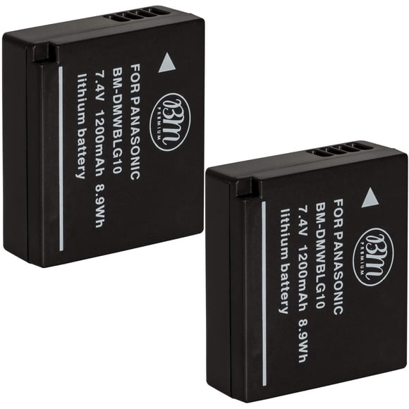 BM Premium 2-Pack of DMW-BLG10 ies for Panasonic Lumix DMC-GX80, DMC-GX85, DMC-ZS60, DMC-ZS100, DMC-GF6,