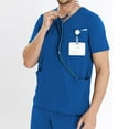 thumbnail image 5 of Brnmxoke Scrubs for Men Set V-Neck Scrub Top & Yoga Jogger Pant Pocket Solid Nursing Clearance Sets Home Attendant Nurse Uniforms, 5 of 9