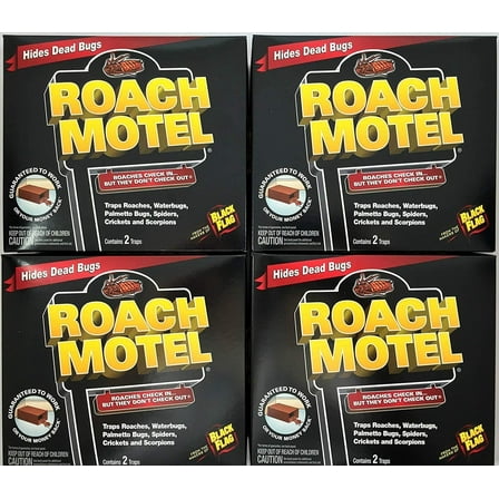 Black Flag Roach Motel Indoor Roaches & Water Bugs Adhesive Trap, 4 Count