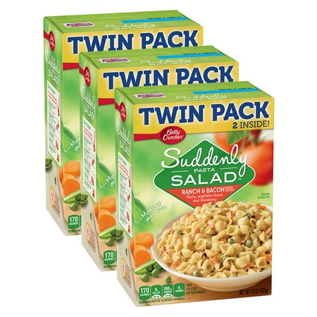 (3 Pack) Suddenly Salad Ranch & Bacon Pasta Salad Dry Meals Twin Pack 15 (Best Rated Pasta Salad)