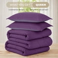 thumbnail image 3 of Lux Decor All-Season Comforter Sets Queen Size 3 PC, Reversible Bedding Set with Diamond Quilted Design Comforter and 2 Pillow Shams, Lightweight & Cozy Set de Cama Purple/Lavender, 3 of 9