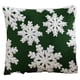 thumbnail image 1 of Funda Cojín Jacquard Navideño (Copo Nieve Grande) Verde, 1 of 9