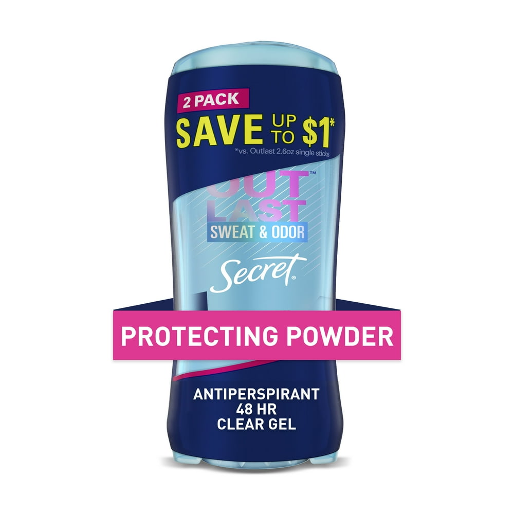Secret Outlast Clear Gel Antiperspirant Deodorant, Protecting Powder, 2