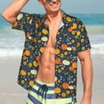 thumbnail image 5 of KLL Men's Hawaiian Shirt Short Sleeve Button Down Beach Shirts-Pumpkins And Sunflowers2, 5 of 5