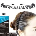 thumbnail image 2 of ZTTD 1Pcs Metal Hair Bands, Tsv Wavy Spring Sports Headbands For Men, Fashion And Adjustable Hair Hoops, Elastic And Non-Slip Headwear Accessories For Outdoors Beauty Care, Black, 2 of 2