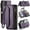 Purple, variant on Crossbody for Samsung Galaxy A71 4G Case Wallet【RFID Blocking】with 10-Card Holder Zipper Bills Slot, Soft PU Leather Magnetic Shoulder Wrist Strap for Galaxy A71 4G Wallet Case Women