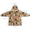thumbnail image 7 of Boston Terrier and Flower Blanket Hoodies for Kids 6-13YR Oversize Wearable Blanket Hoodies for Boys Girls Teens, 7 of 7