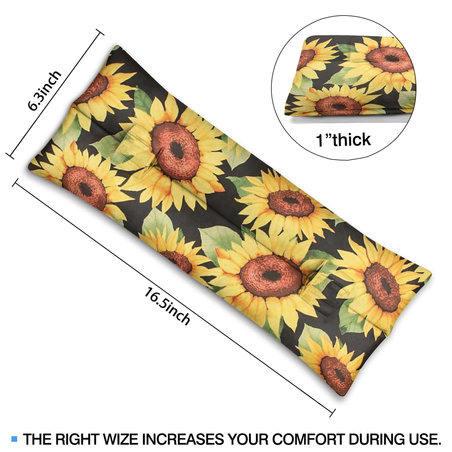 Country Sunflower Farm Theme Seatbelt Pillow Post-Surgery Comfort for Mastectomy & Heart Surgery Soft Floral Pressure Relief Pad