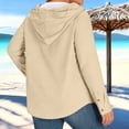 thumbnail image 3 of Camiseta con Capucha de Vendaje de Color Sólido con Botones de Manga Larga de las Mujeres, Camisetas de Manga Larga de las Mujeres de Moda Primavera Otoño Uso Diario, 3 of 7