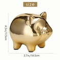 thumbnail image 4 of Ceramic Gold Pig Piggy Bank Cute Coin Piggy Bank Furnishings Lucky Pig Decoration,Gold Pig, 4 of 8