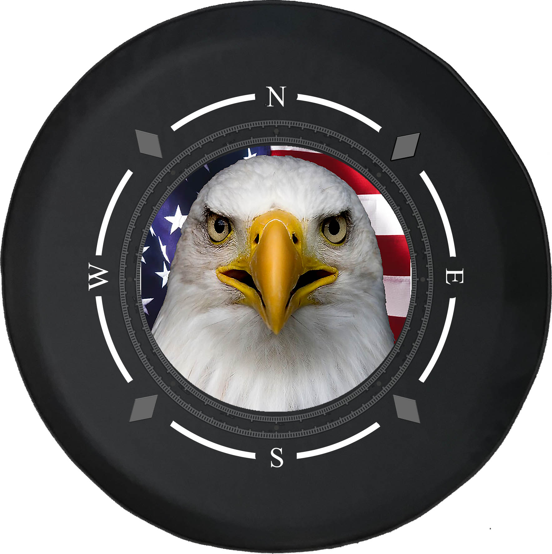 Spare Tire Cover Compass Staring American Flag Eagle Wheel Covers Fit