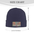 thumbnail image 3 of ZICANCN Colorful Fractal Mandala Knit Beanie Hat, Winter Cap Soft Warm Classic Hats for Men Women, Navy Blue, 3 of 8