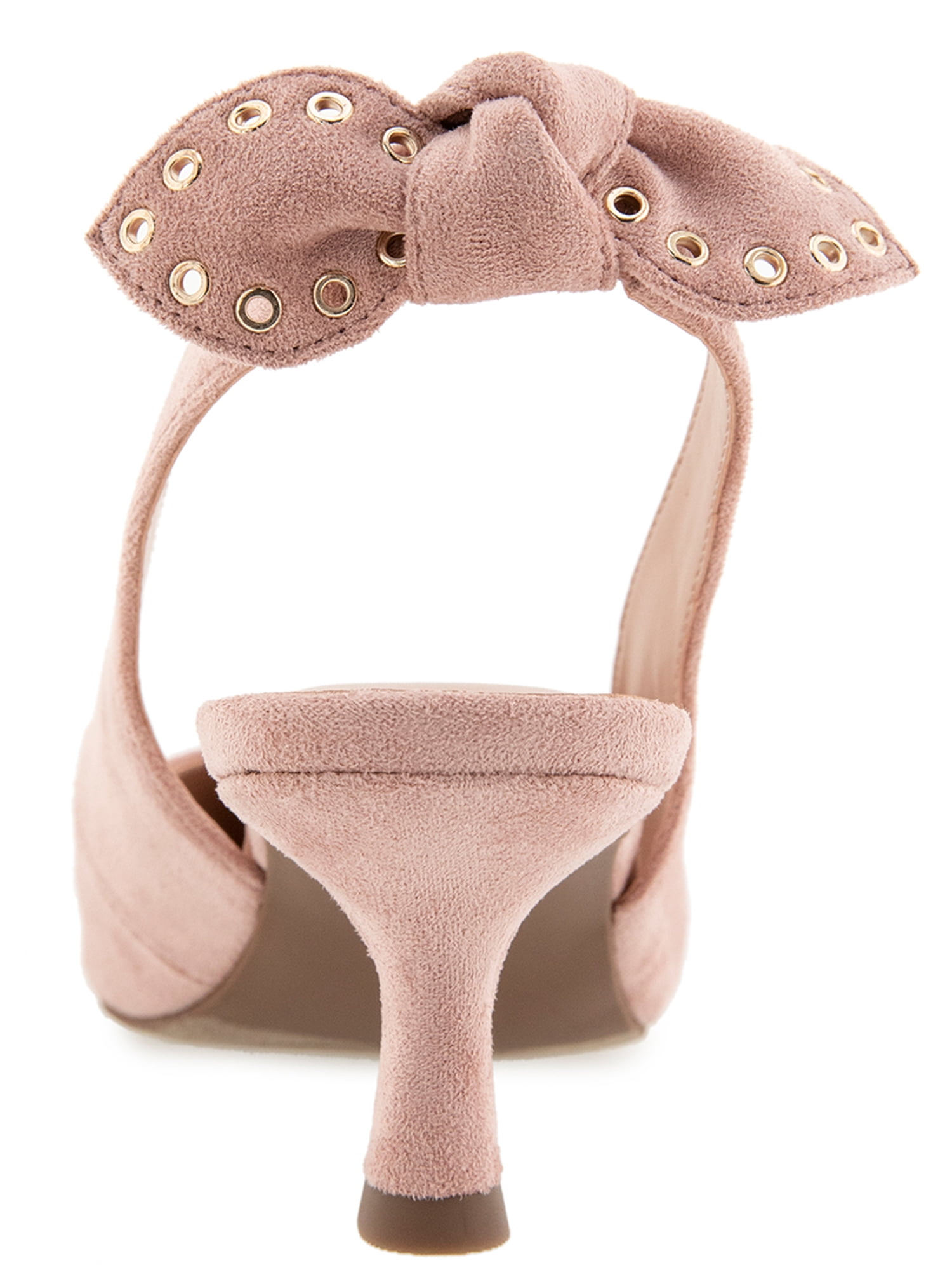 Kensie Olympia Grommet Bow Slingback Kitten Heel