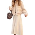 thumbnail image 1 of Abrigo Corto de Piel Sintética para Mujer, Chaqueta de Forro con Cuello Alto y Cremallera, Abrigo Cálido de Invierno Albaricoque L, 1 of 9