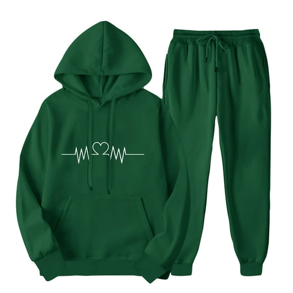Amzcrzy Two Piece Sets for Women Outfits Men's and Women's Sports Tracksuits Long Sleeve Pullover Hoodies Sweatshirt Loose Coat and Sweatpants Fall Winter Suit 2 Piece Sets for Women