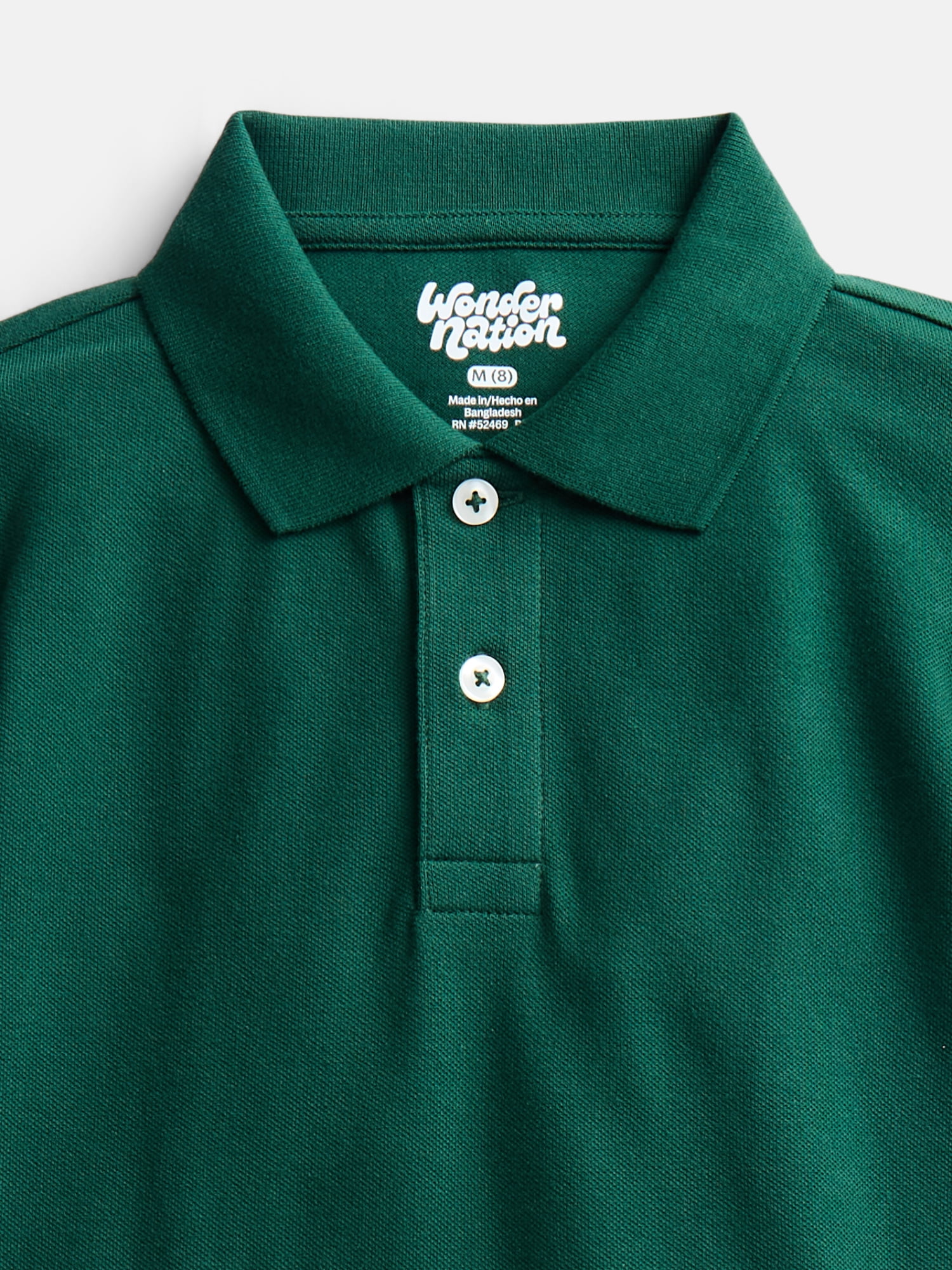 Wonder Nation Boys School Uniform Pique Polo Shirt with Short Sleeves, Size 4-18