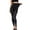 Black, variant on oqasdz Womens Leggings High Casual Cowboy Pants Slim Elasticity Bead Cropped Imitation Yoga Pants L