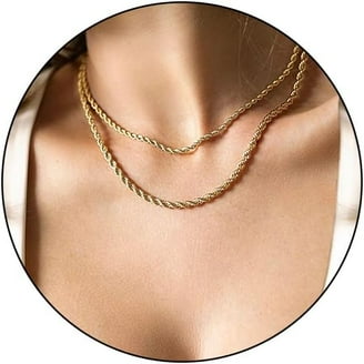 Layered Gold Necklace for Women 14K Gold Plated Initial
