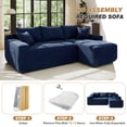 thumbnail image 5 of Lunale L-Shaped Modular Sectional Sofa with Right Chaise, No Assembly Required, Boneless Polyester Cloud Couch for Living Room, Blue, 5 of 10