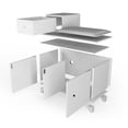 thumbnail image 2 of Miekor Furniture Wooden shoe storage stool with drawers - white W4US0397, 2 of 9