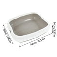 thumbnail image 3 of Open Cat Litter Box with Scoop, Low Entry Litter Pan for Kittens, Adult Cats, and Small Animals like Rabbits, Easy to Clean Pet Toilet Supply, 3 of 5