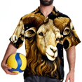 thumbnail image 4 of Aries Constellation Men's Short Sleeve Poplin Beach Shirts, Casual Printed Button Down Summer Hawaiian Shirt - Unisex, 4 of 6