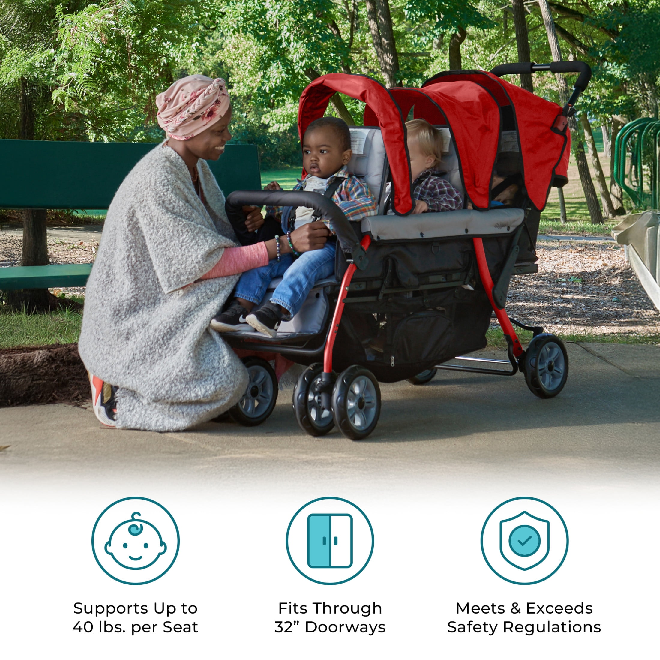 Buy Red Foundations Trio Sport 3-Seat Stroller at Ubuy Kuwait