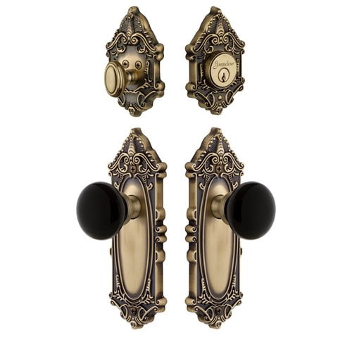 Grandeur 853412 Grande Victorian Solid Brass Rose Single Cylinder Keyed Entry Deadbolt And