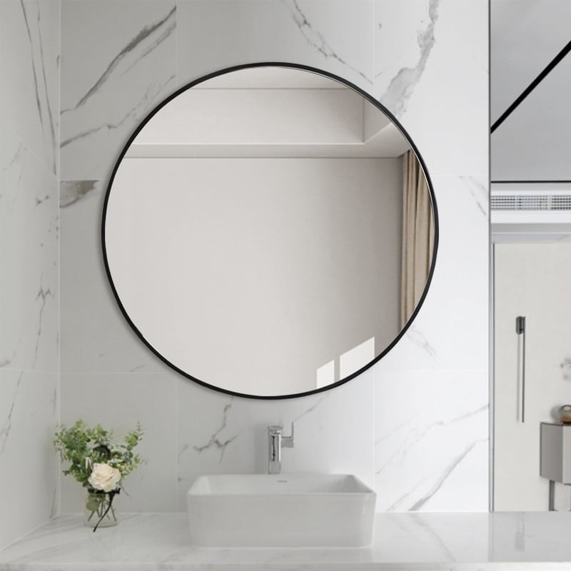 Decor Wonderland Jesse Round Framed Round Wall Vanity Mirror - 23.6" x 23.6"