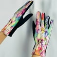 thumbnail image 3 of Watercolor Flowers Gloves (TS) – PINK, Touchscreen Sensitive, Vibrant Floral Handwear, 3 of 5