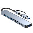 thumbnail image 1 of Adaptador USB C HUB 8 en 1 Lector Tarjetas SD/TF para MacBook/Pad Pro/Dell/HP, 1 of 9
