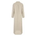 thumbnail image 4 of Shirt Dresses for Women Cotton Linen Long Sleeve Button Down Collared Loose Fit Flowy Maxi Dress with Pockets, 4 of 4