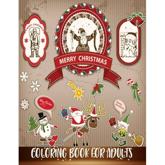 Merry Christmas Coloring Book For Adults: 50 Christmas designs for stress relief and mind relaxation with fun.