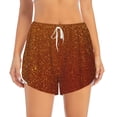 thumbnail image 2 of Cauagu Orange Glitter Print Women's 2 in 1 Running Shorts Athletic Workout Gym Yoga Shorts Running Shorts for Women-Large, 2 of 7