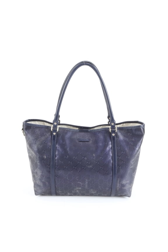 Pre-Owned Gucci GG Imprime 197953 Leather Tote Bag Shoulder/Handbag Navy Women's (Fair)