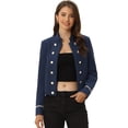 thumbnail image 1 of Chaqueta Informal Allegra K Steampunk Vintage de los Años 60 Azul Marino S, 1 of 6