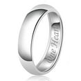 thumbnail image 3 of Tioneer His & Her Engraved Two Souls One Heart Classic Sterling Silver Plain Wedding Band Ring, 3 of 3